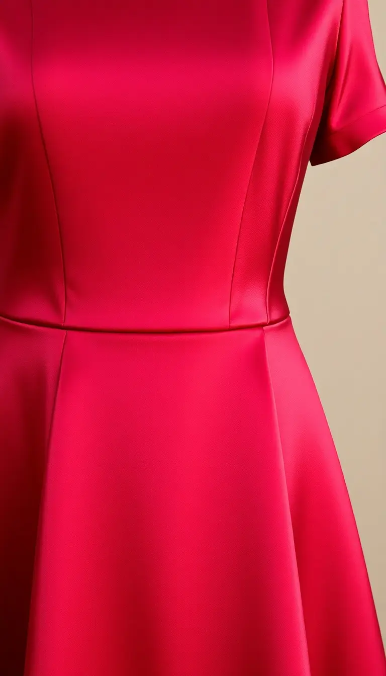 Burgundy Satin A-Line Dress