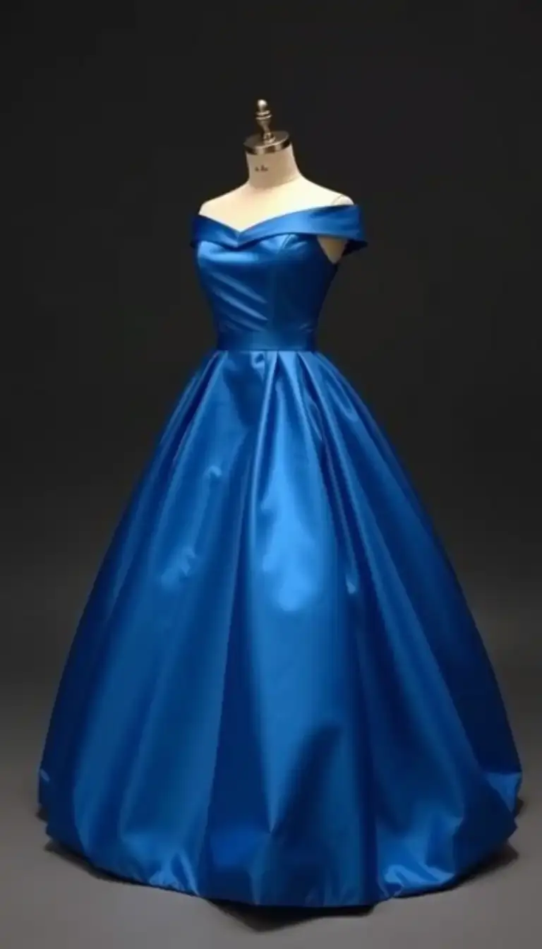 Blue Taffeta Ball Gown