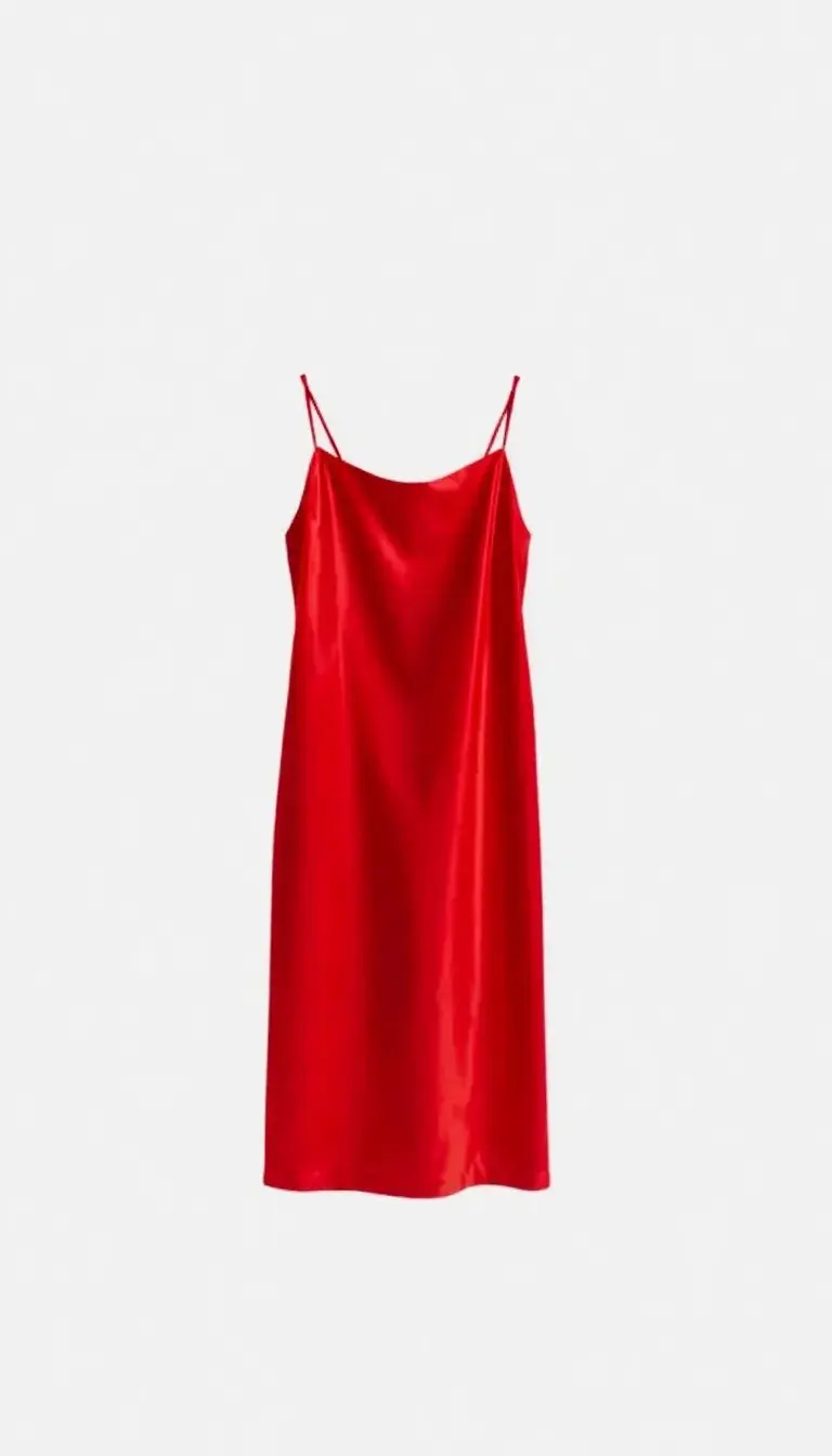 Red Satin Slip Dress