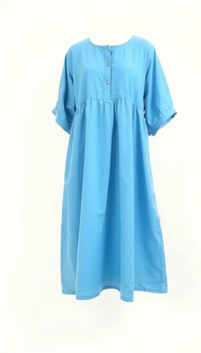 Cotton Smock Dress in Blue