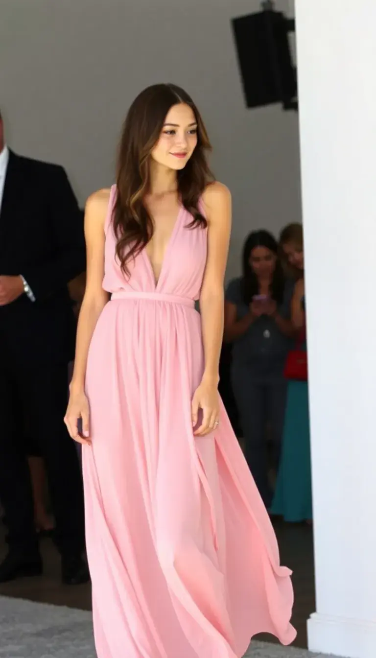 Pastel Chiffon Maxi Dress on guest model