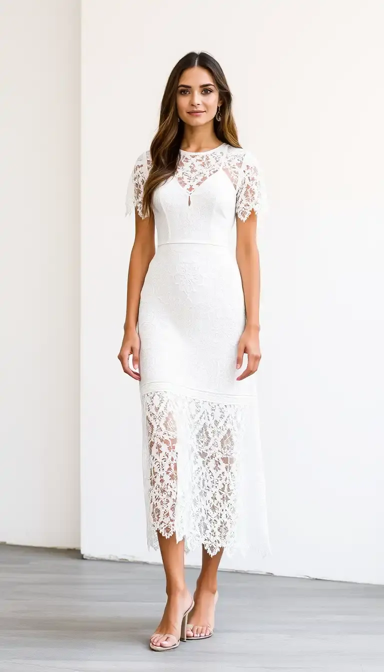 White Lace Whitening Dress