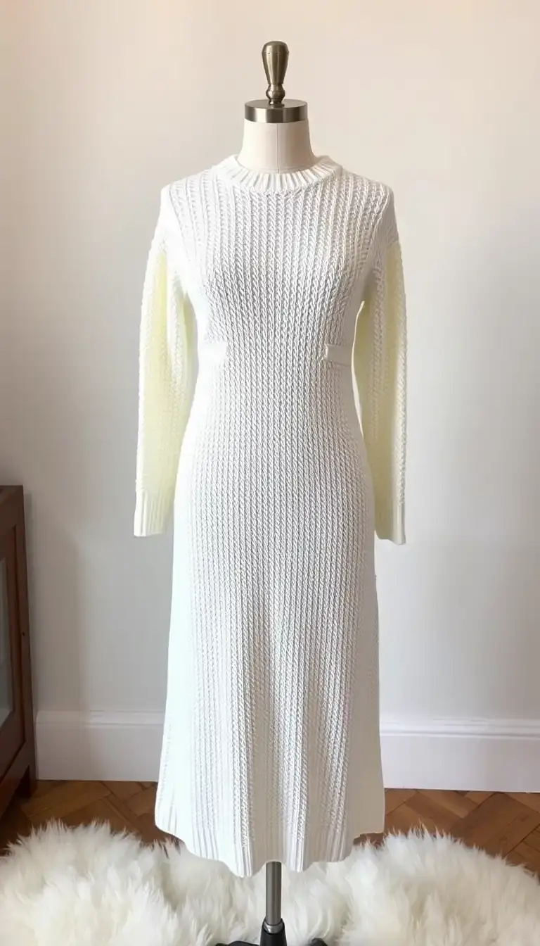 White Knit Dress