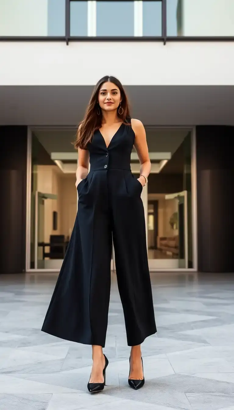 High Waist Wide Leg Dress Pants Womens Black