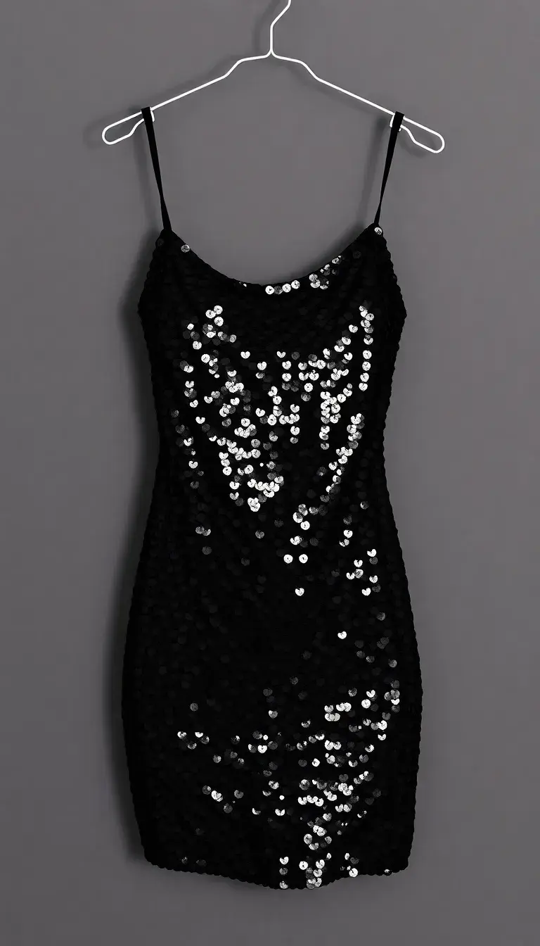 Sequin Black Mini Dress