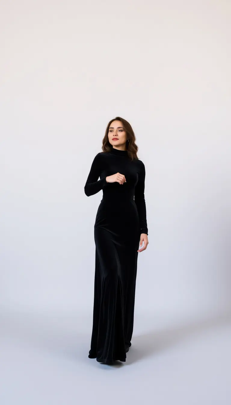 Velvet Black Maxi Dress
