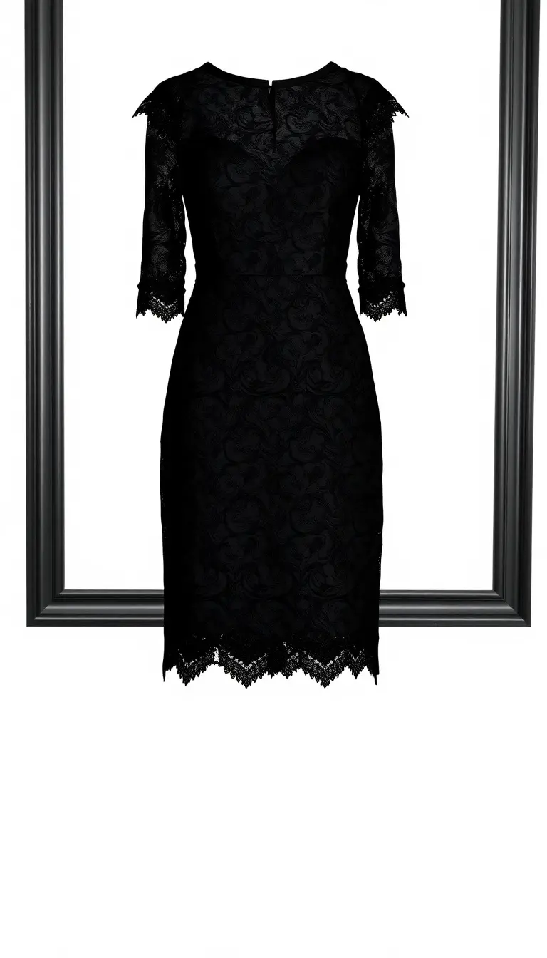 Lace Black Cocktail Dress