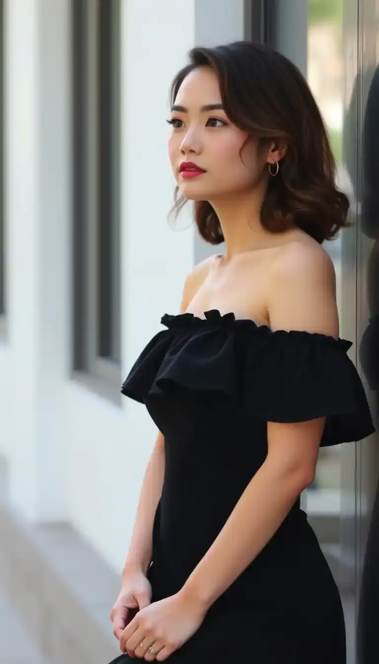 Off-Shoulder Black Dress