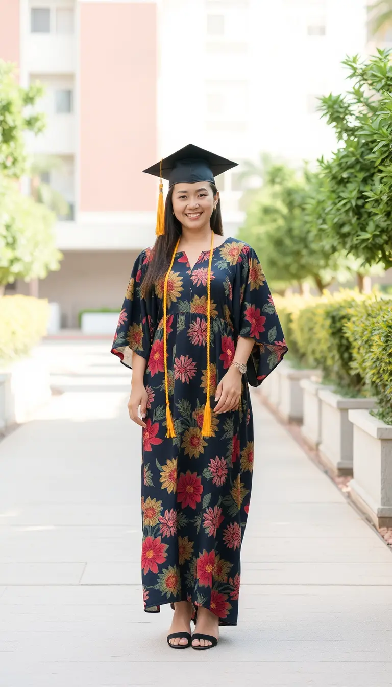 Print Graduation Dress