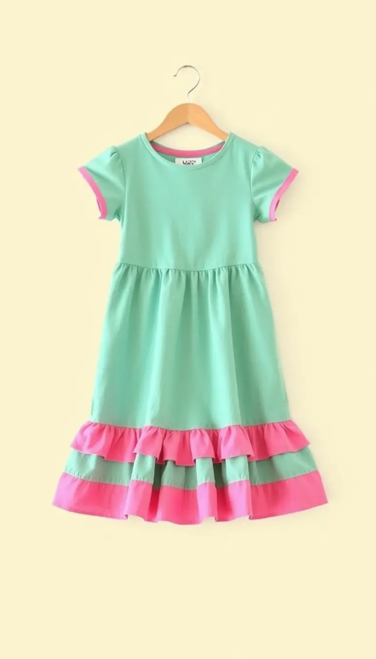 Ruffle Hem Dress in Bright Colors