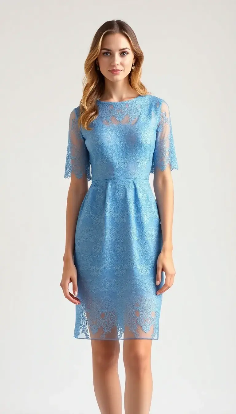 Delicate Blue Lace Dress