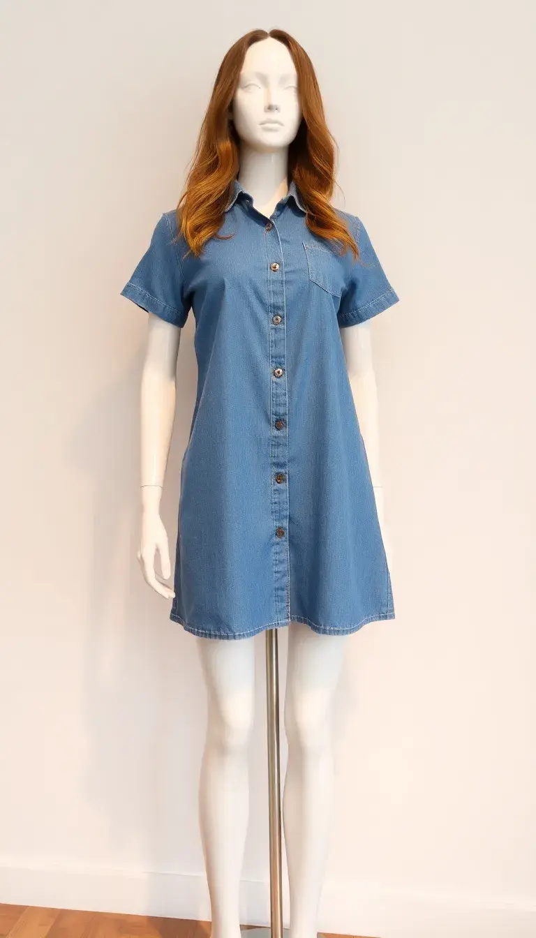 Casual Blue Denim Dress
