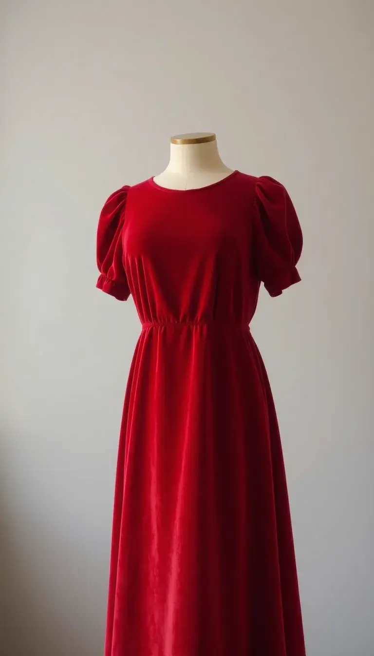 Red Velvet Babydoll Dress