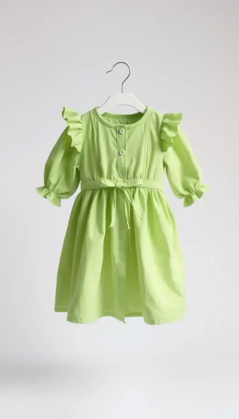 Green Cotton Babydoll Dress