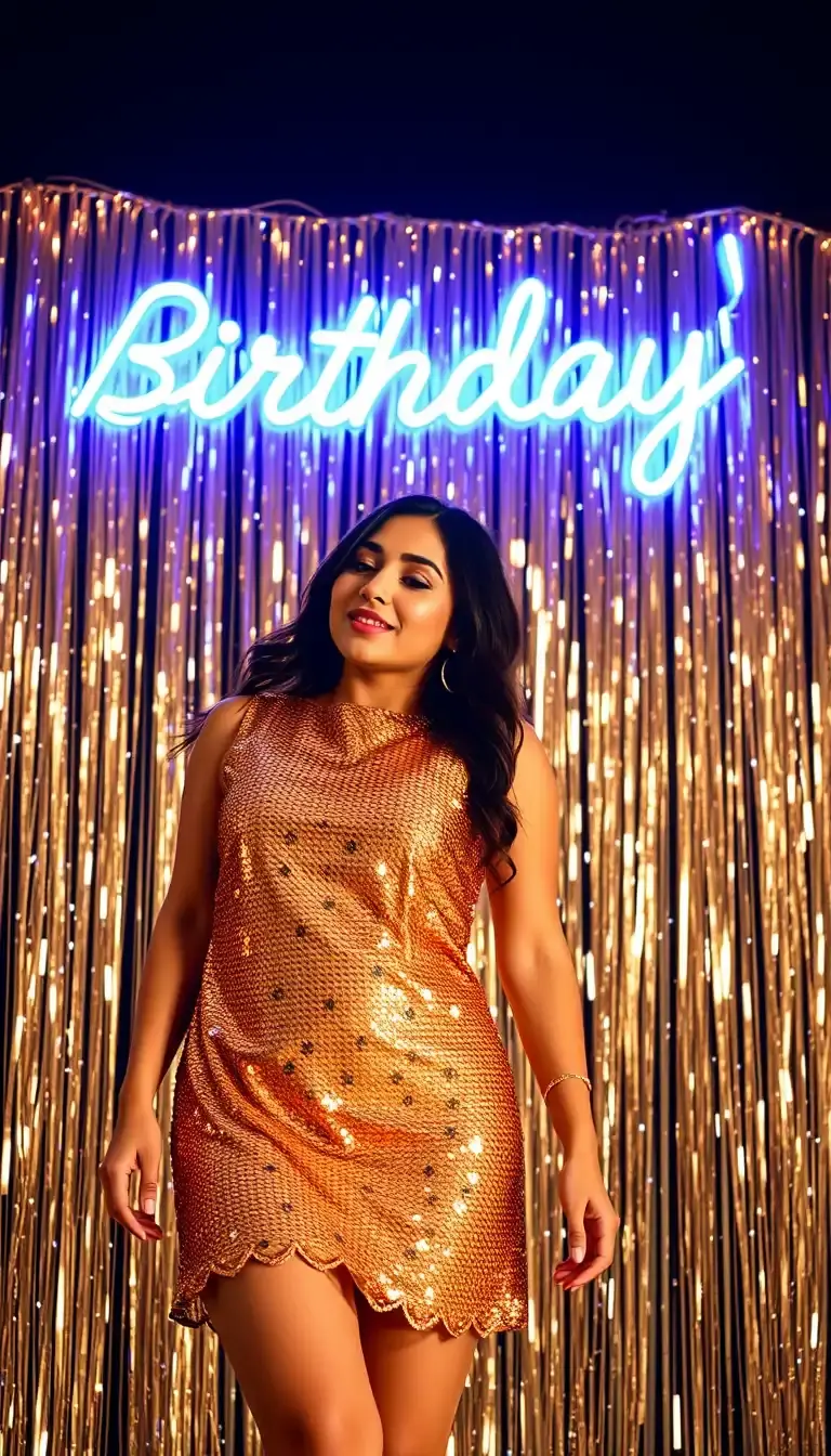 Gold Sequin Birthday Mini Dress