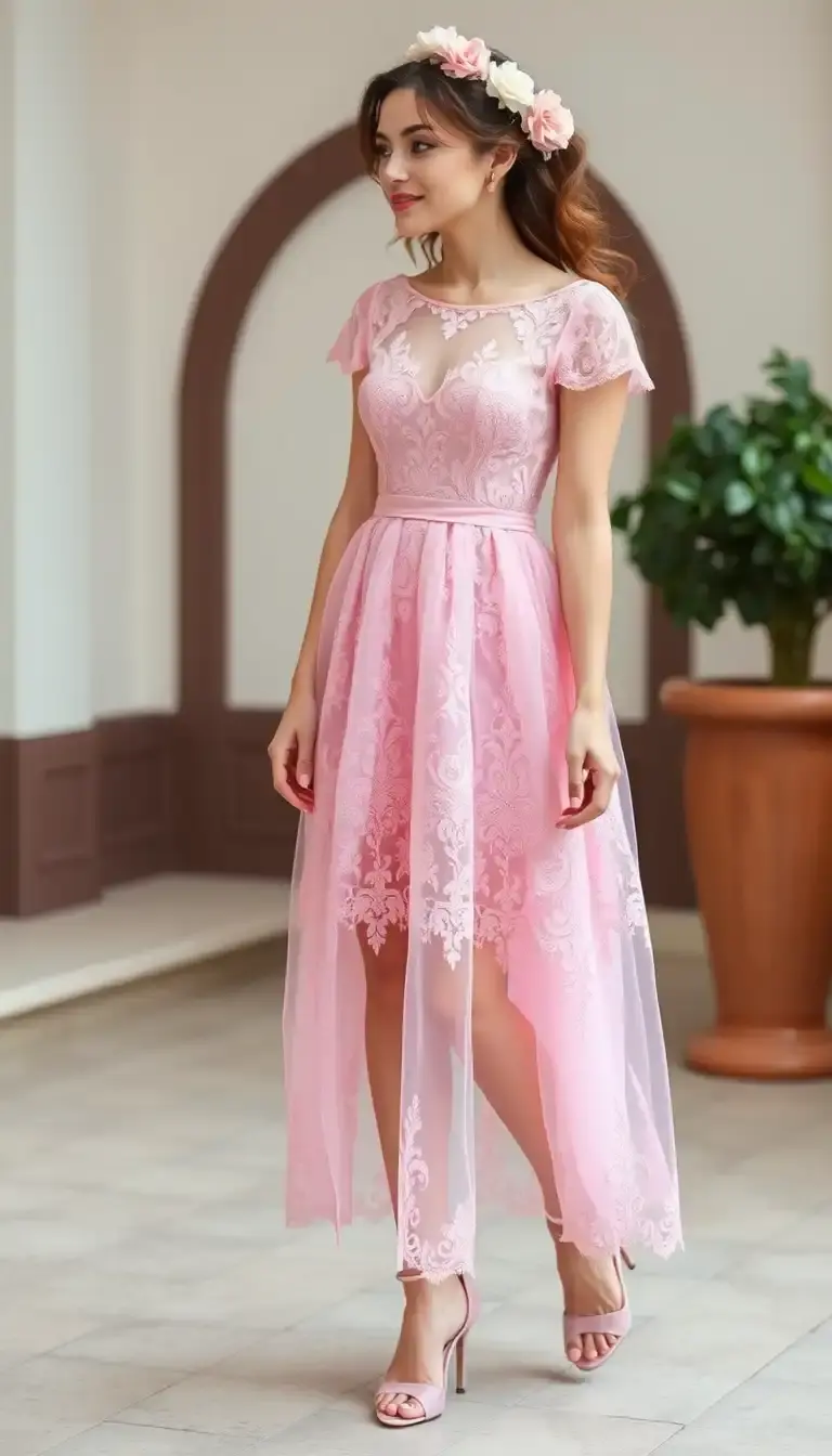 Pink Lace Birthday Dress