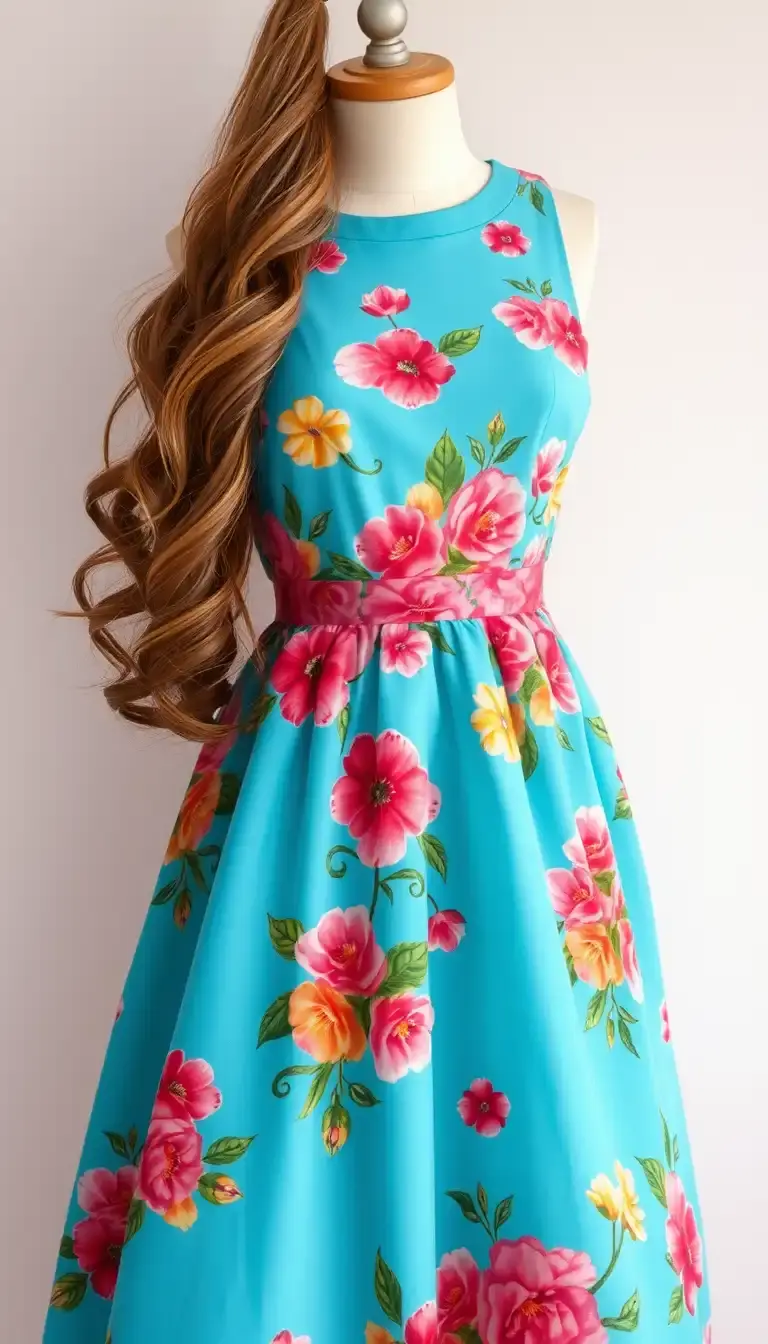 Blue Floral Birthday Dress