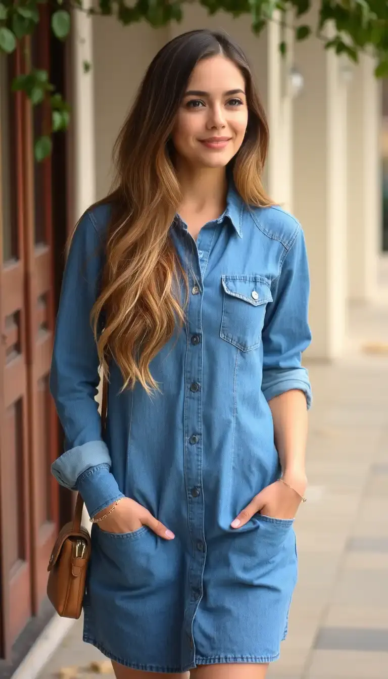 Blue Denim Shirt Dress