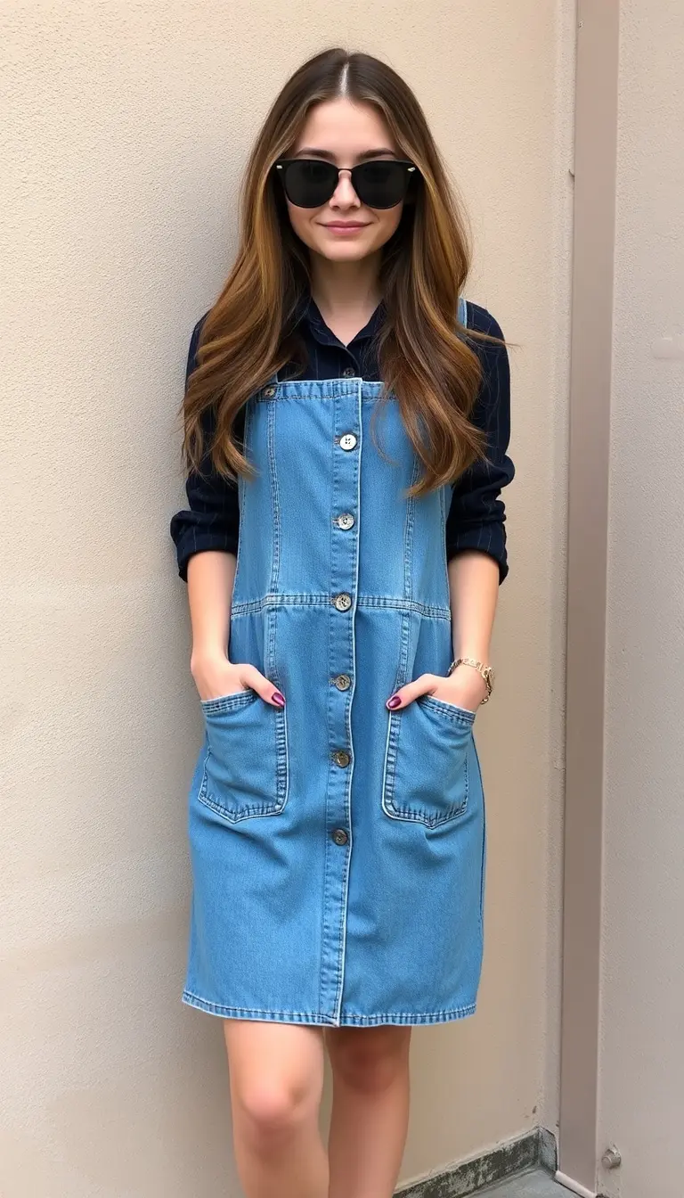 Denim Pinafore Dress