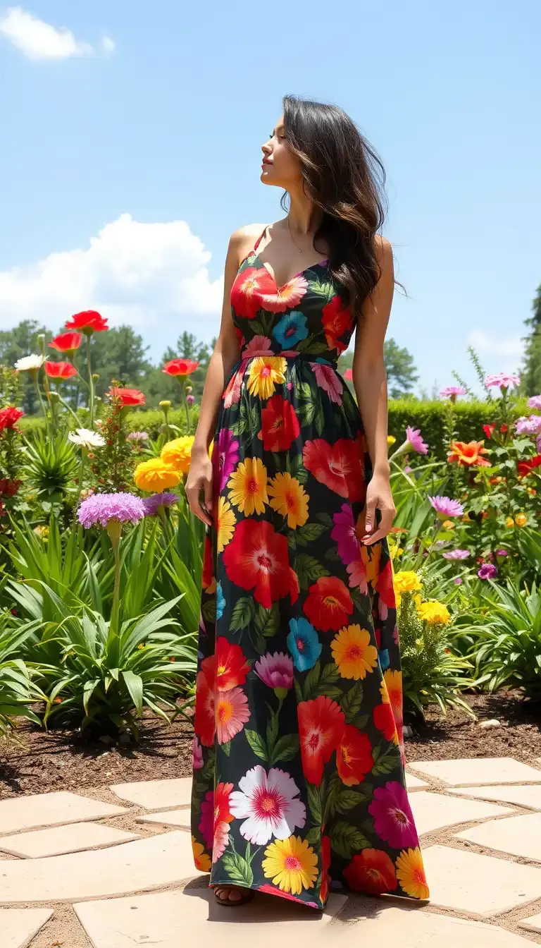 Vibrant Floral Maxi Dress