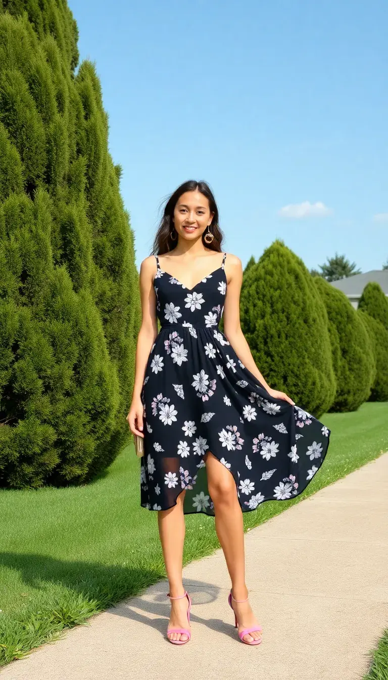 Monochrome Floral Dress