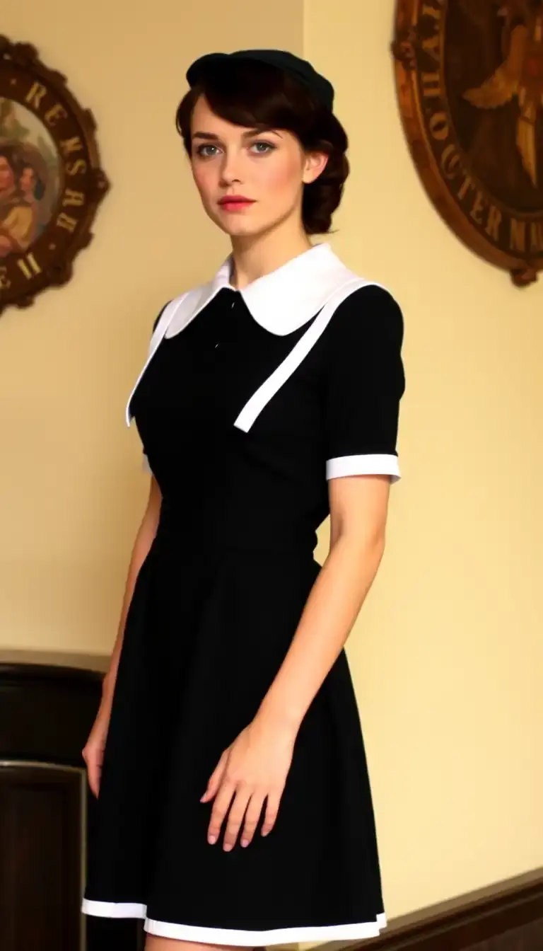 Black Dress with White Collar