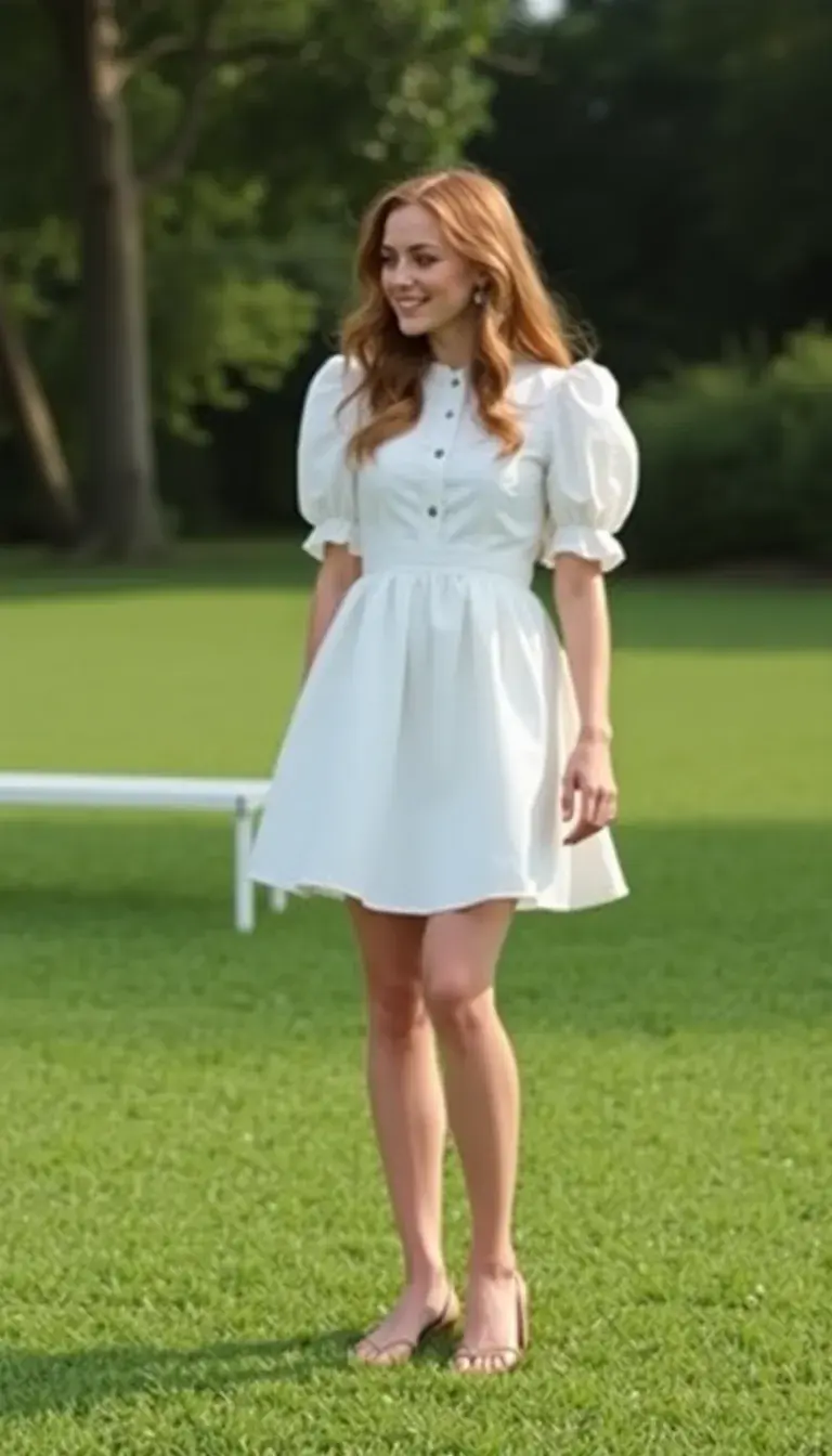 Puff Sleeve Milkmaid Dress in White