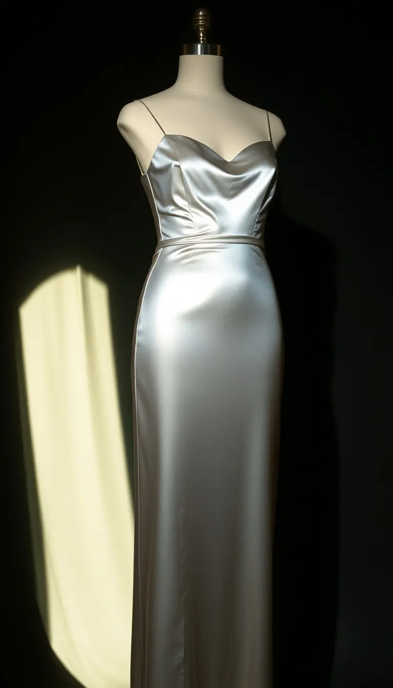 Silver Satin Dress