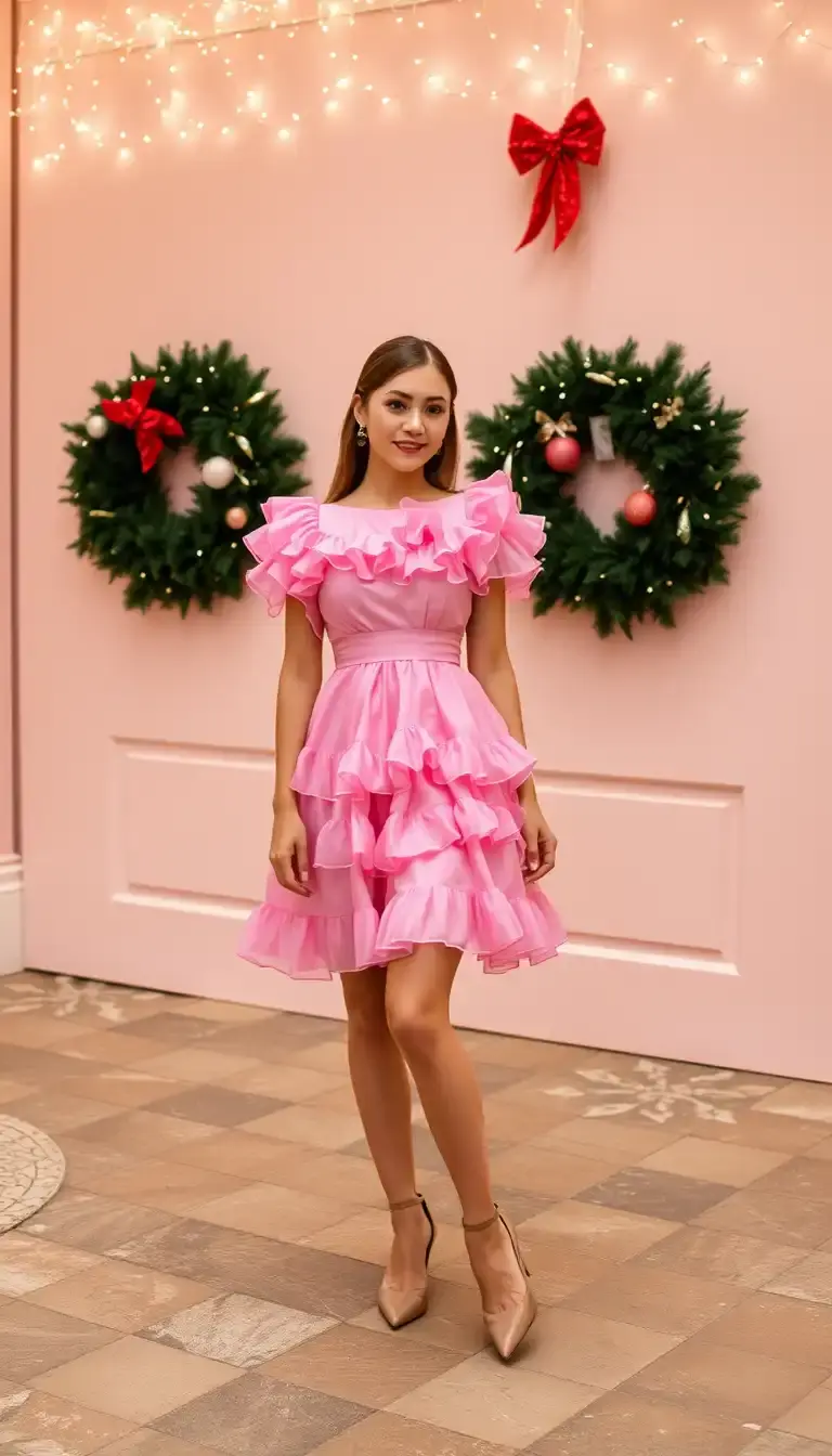 Pink Ruffled Dress