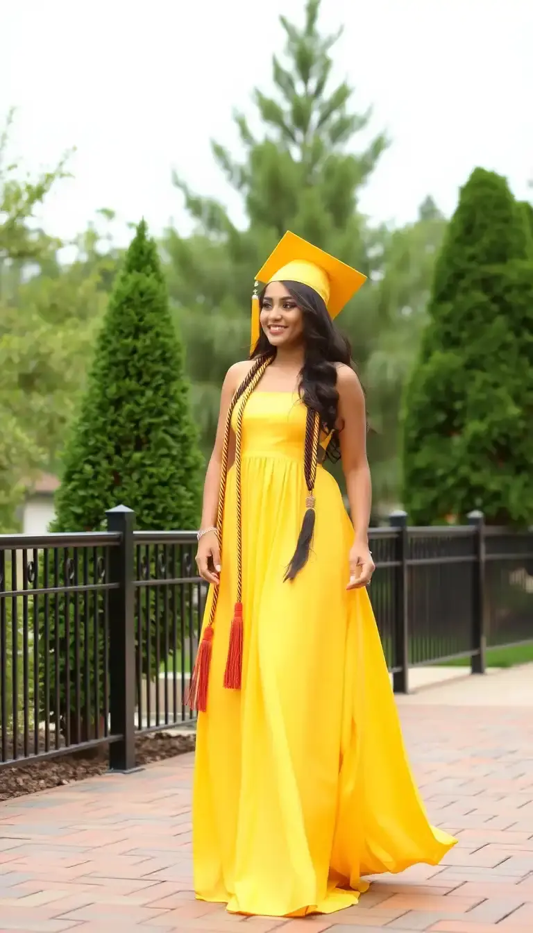 Yellow Graduation Maxi Dress