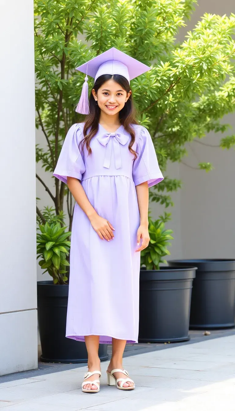 Lavender Graduation Dress with Bow