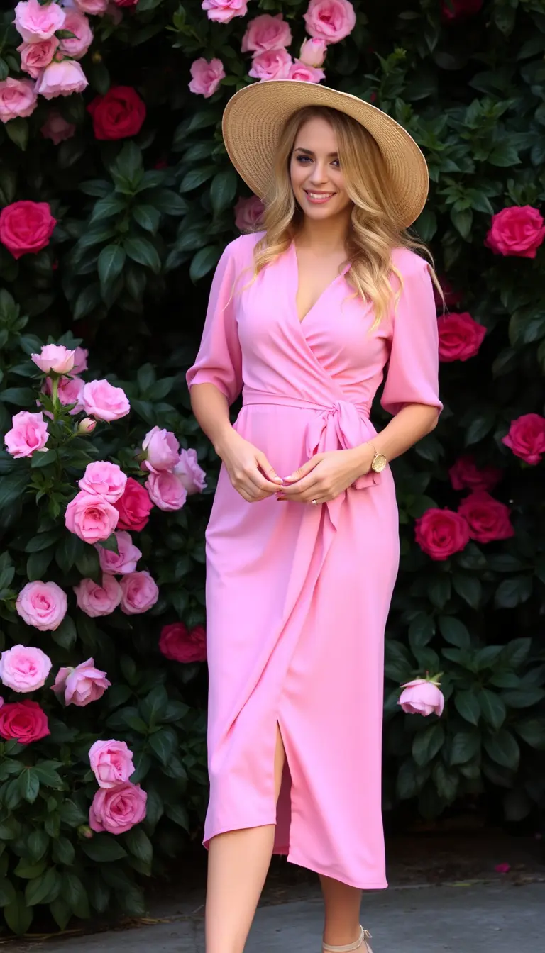 Pink Party Wrap Dress