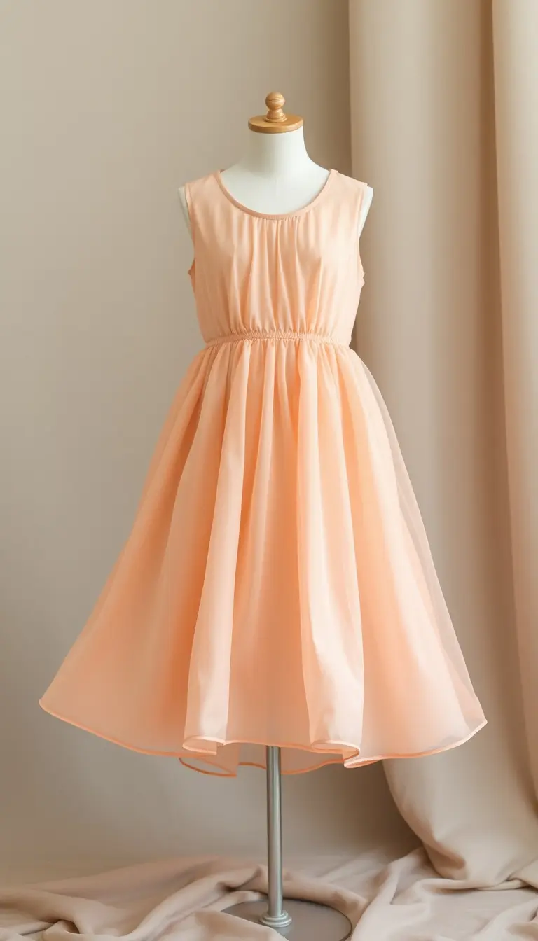 Chiffon Baby Shower Dress in Peach