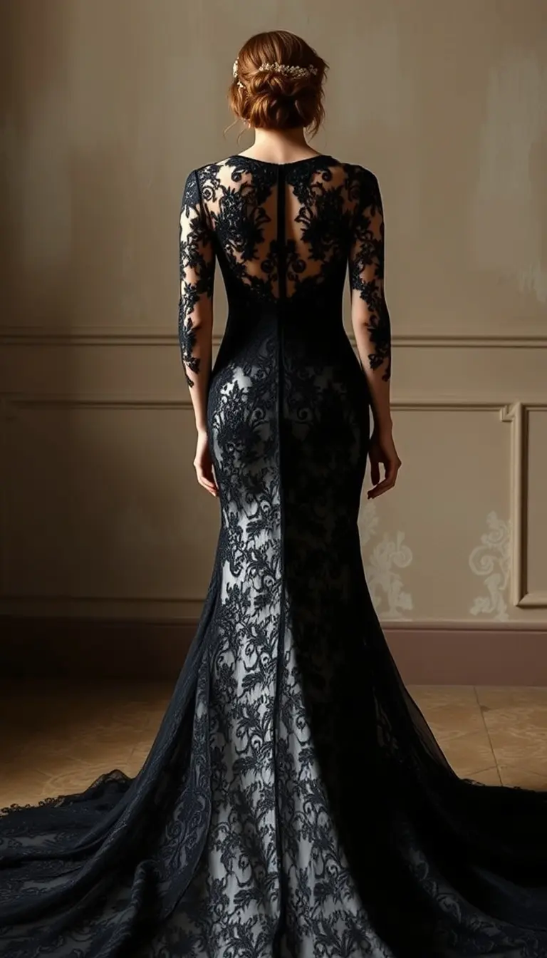 Lace Black Wedding Gown