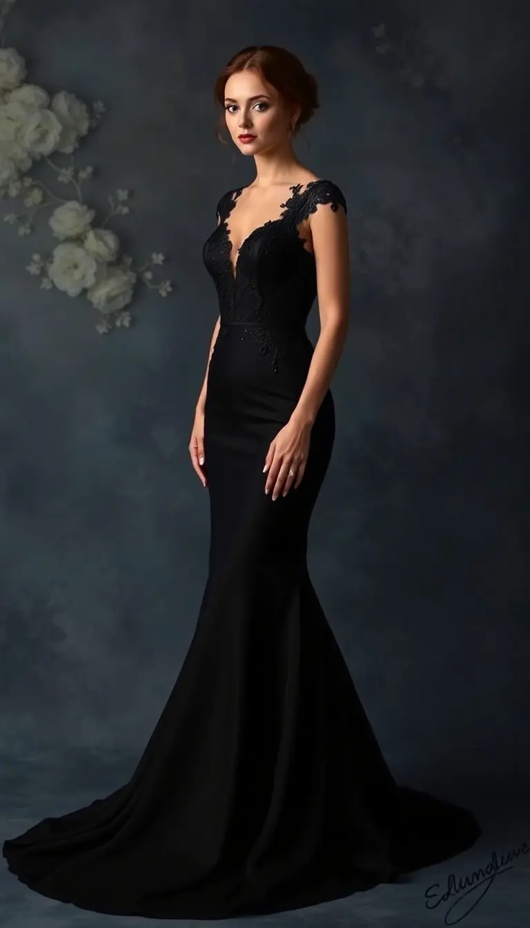 Mermaid Black Wedding