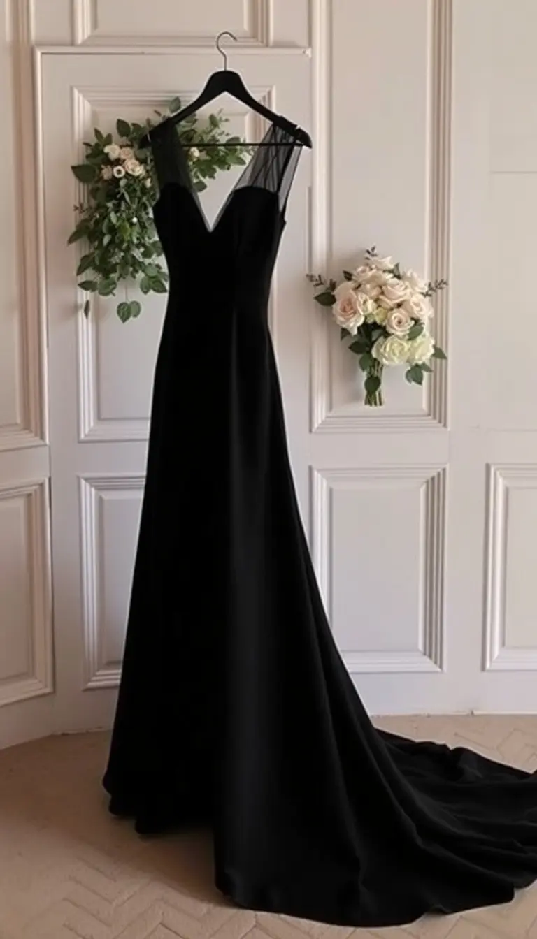A-Line Black Wedding