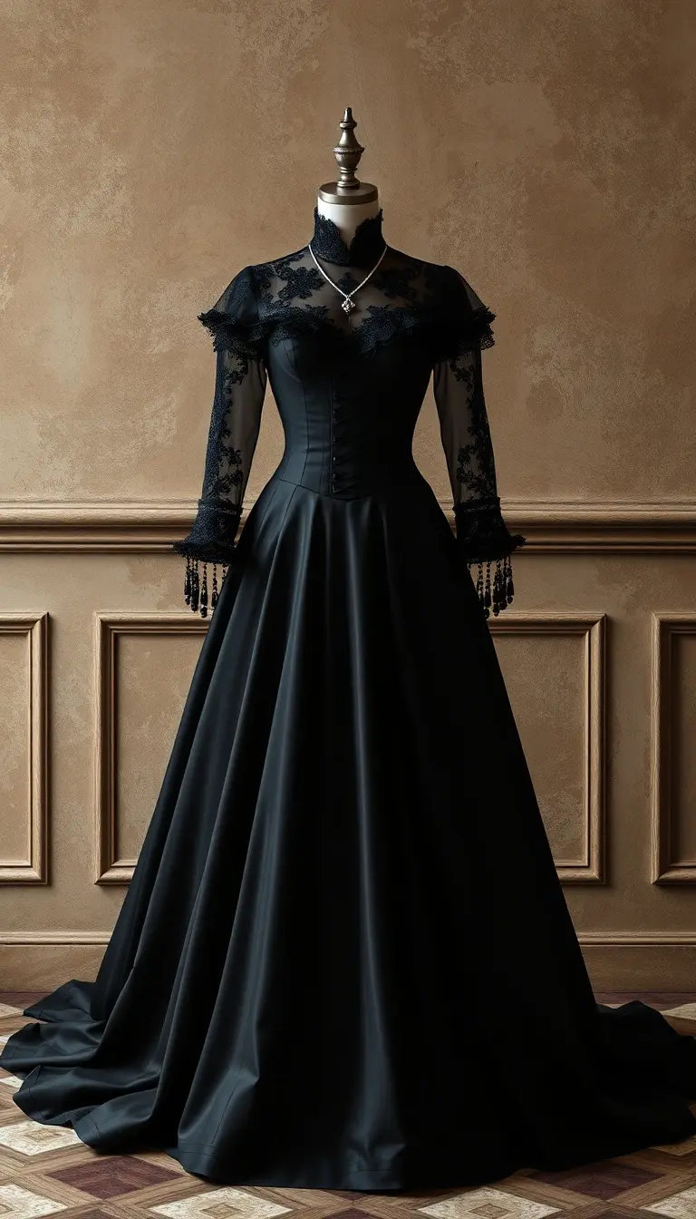 Gothic Black Wedding Dress