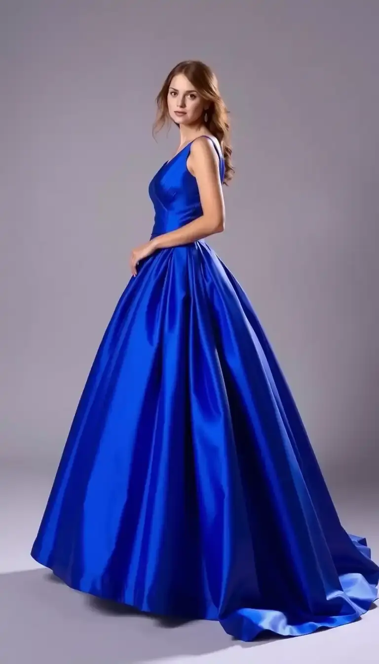 Royal Blue Taffeta Ball Gown