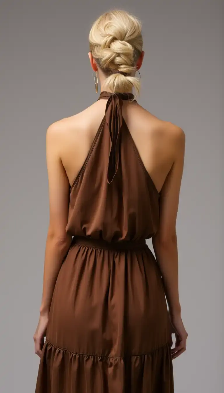 Brown Halter Dress