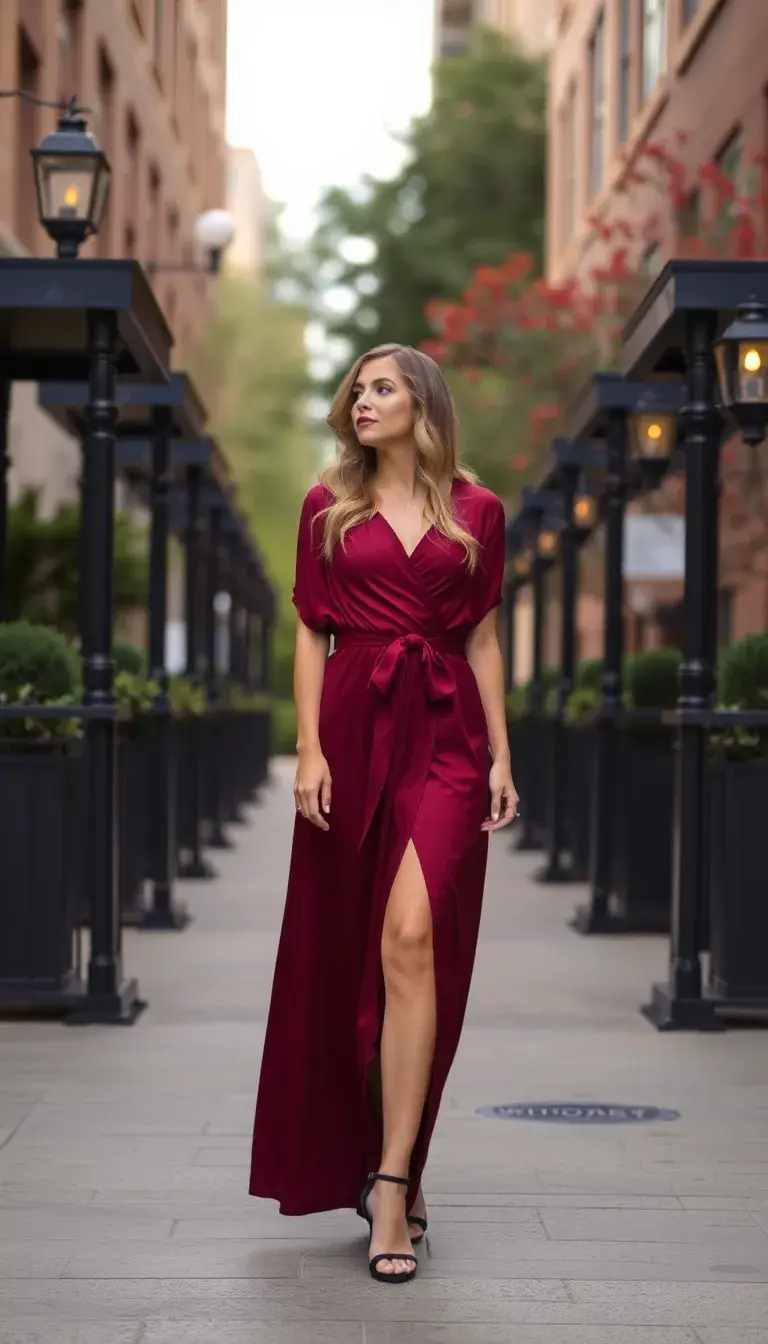 Burgundy Wrap Dress