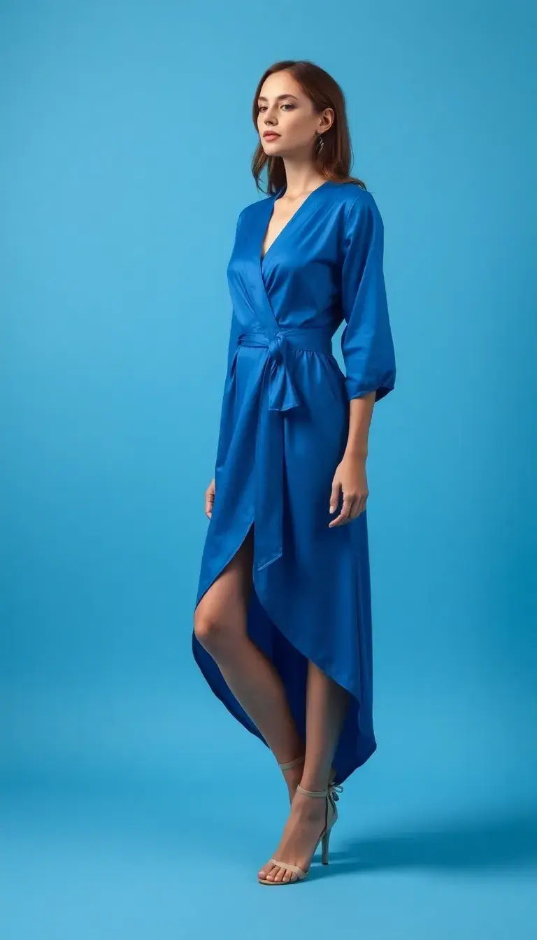 Blue dopamine wrap dress