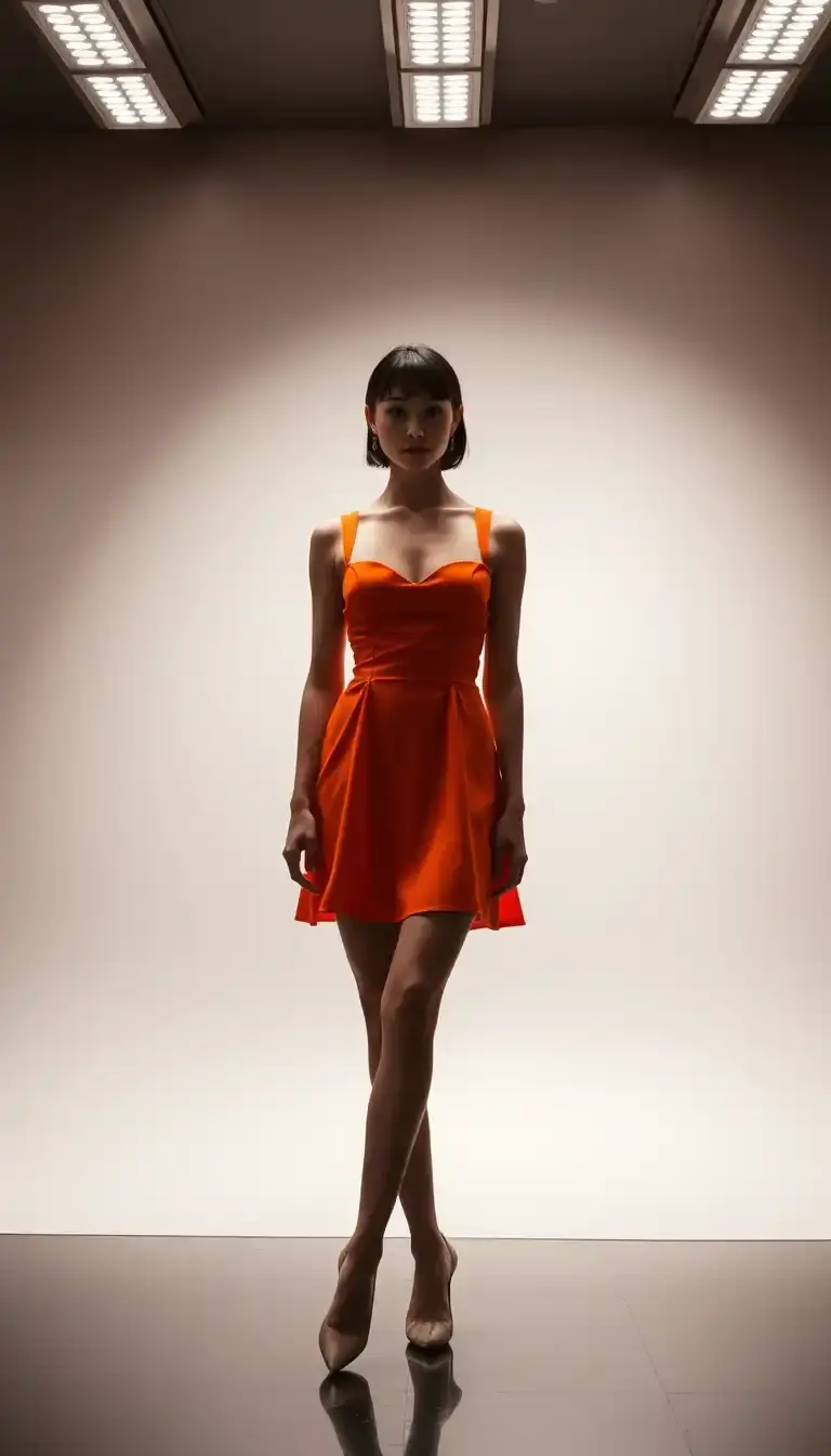 Orange dopamine mini dress