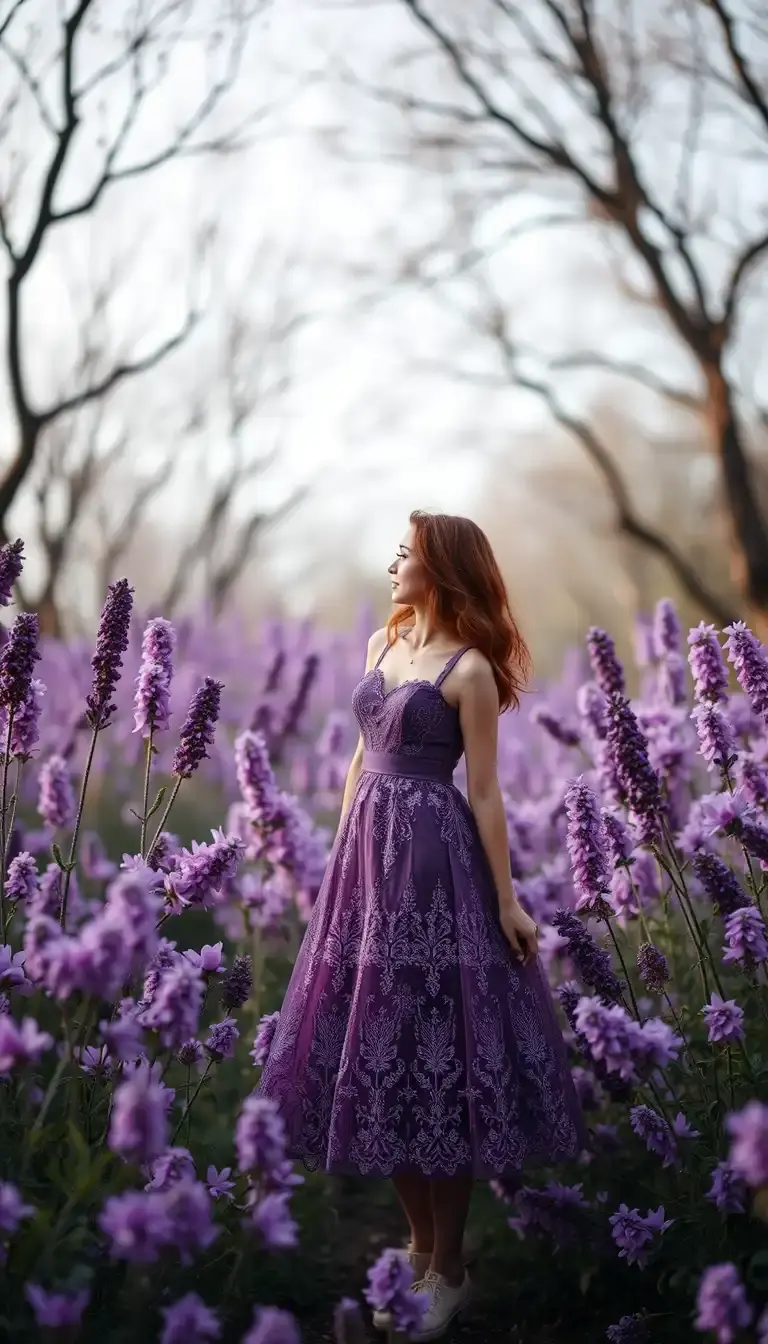 Purple dopamine lace dress