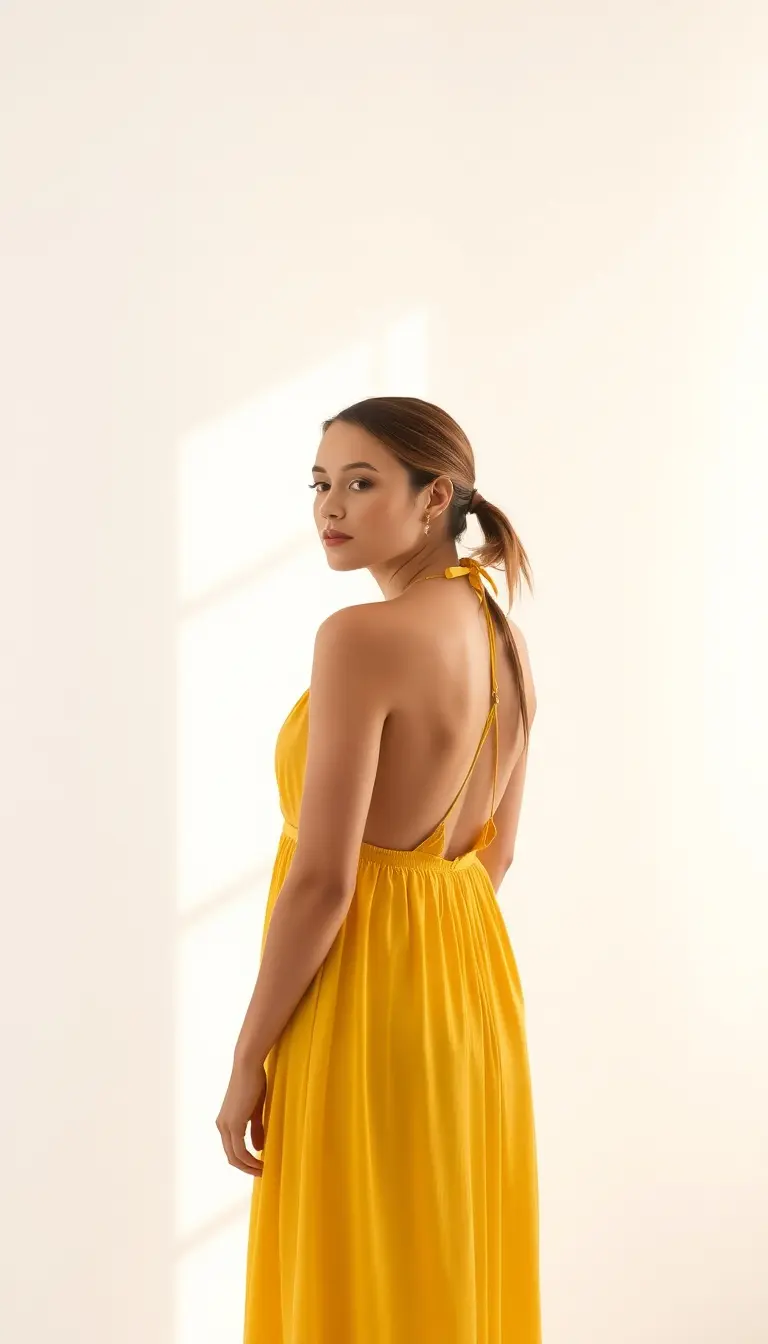 Halter sundress in yellow