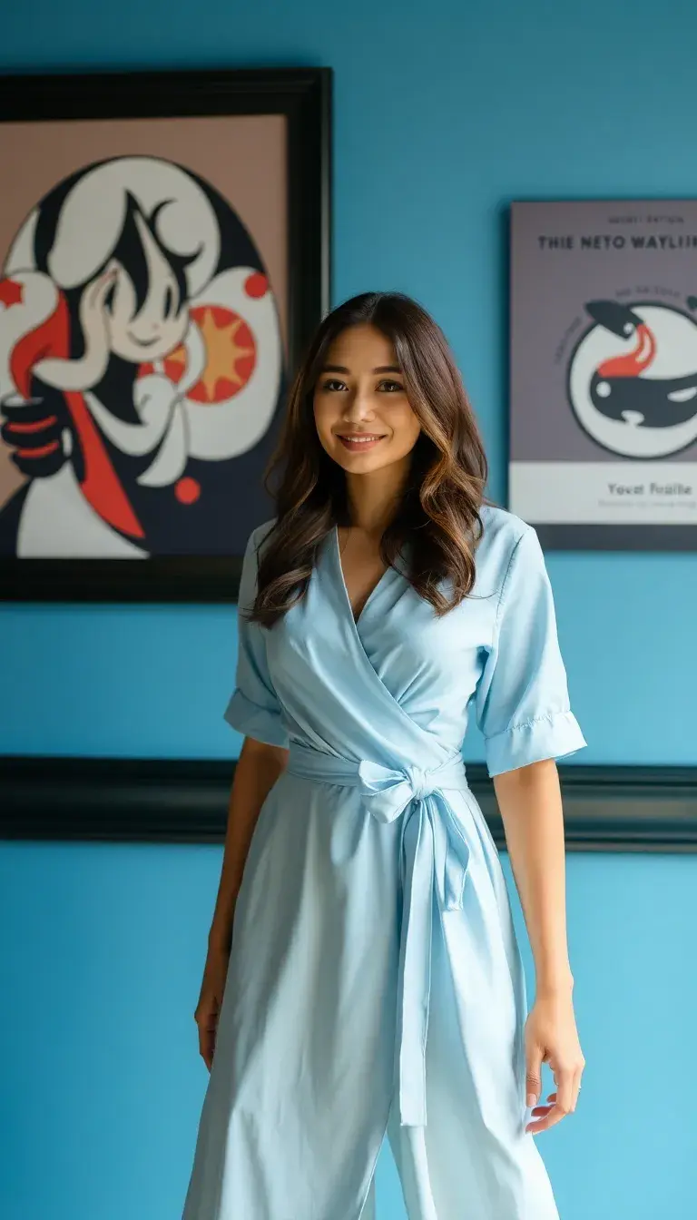 Light Blue Wrap Dress