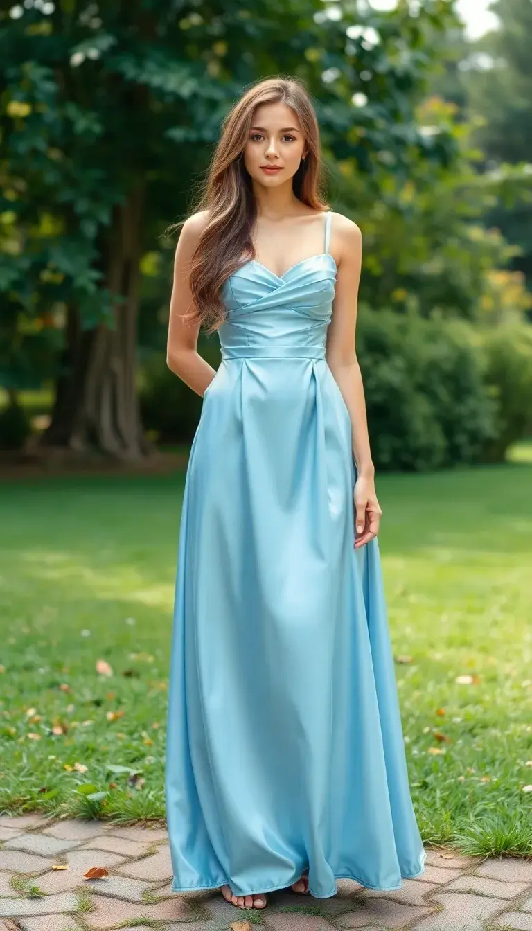 Light Blue Satin Dress