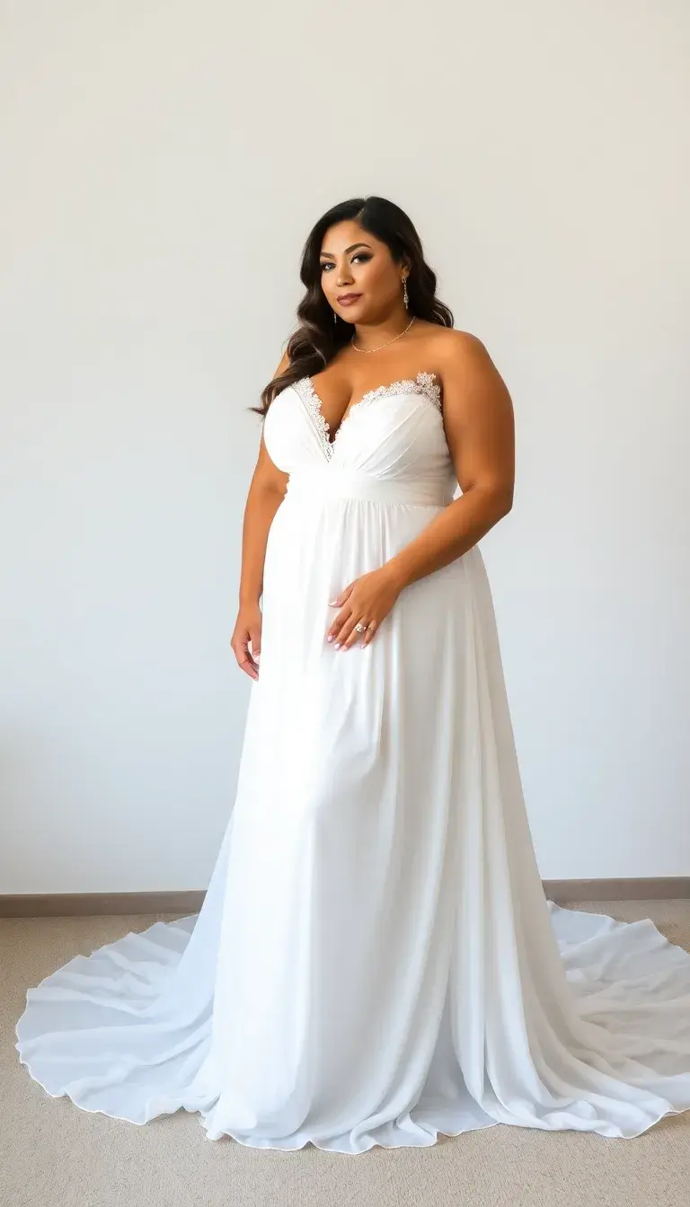 Plus size chiffon wedding dress