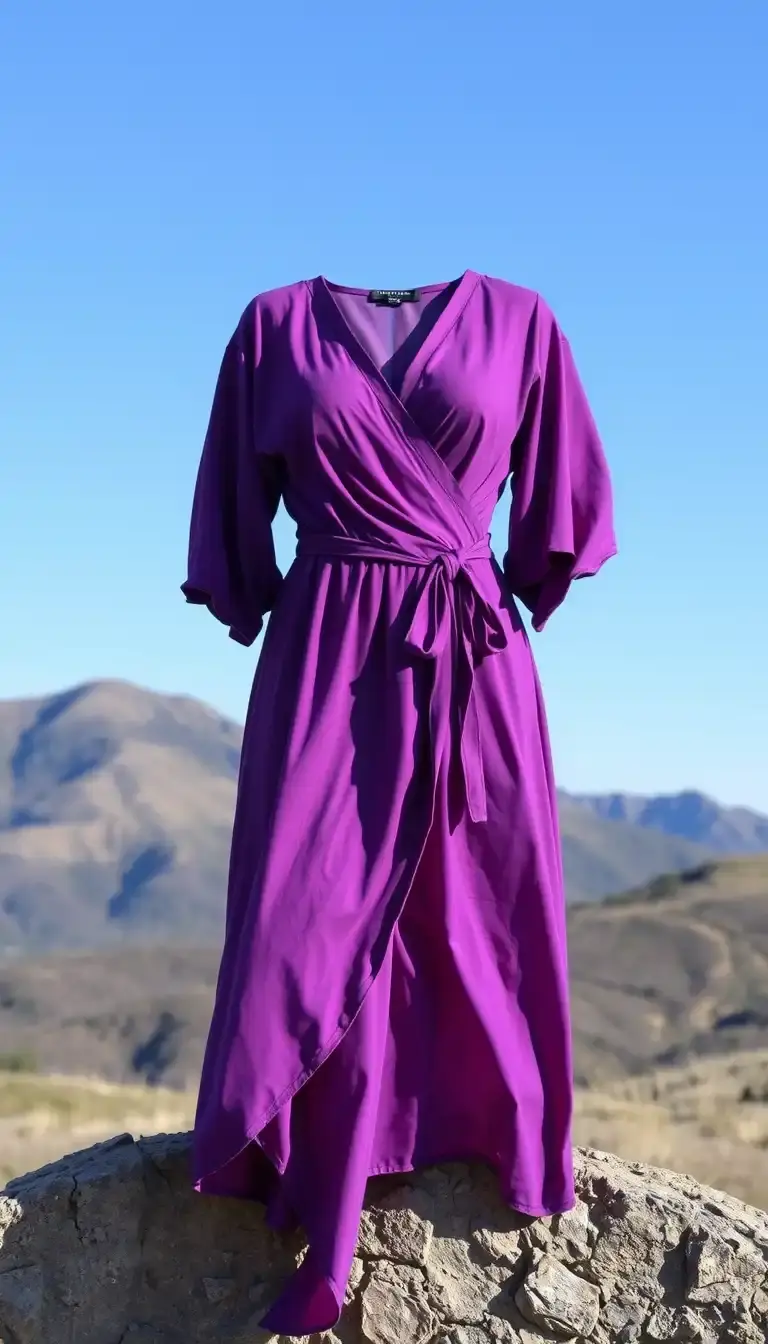 Purple wrap dress