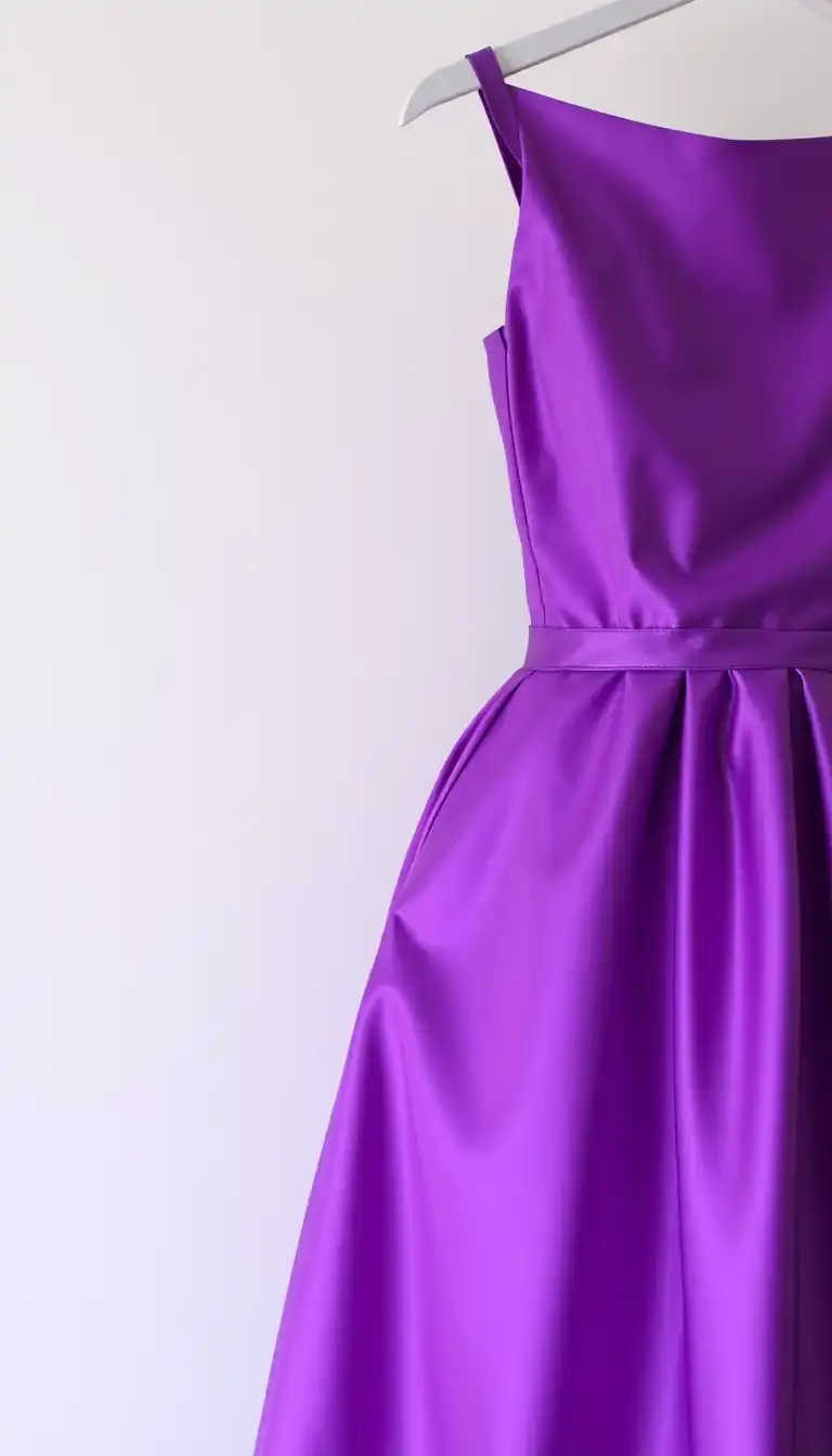 Purple satin dress
