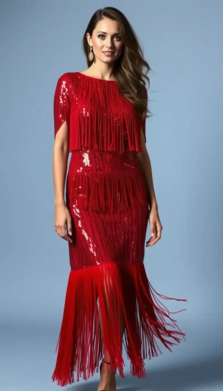 Red Sequin Dress